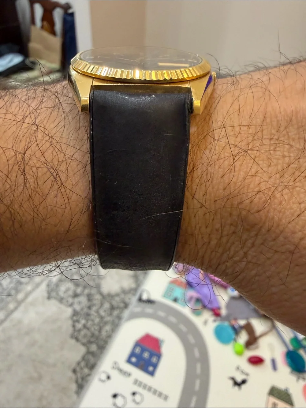 Vintage Seiko 7N43-8A10 Gold Tone Day Date Men Quartz Dress Watch